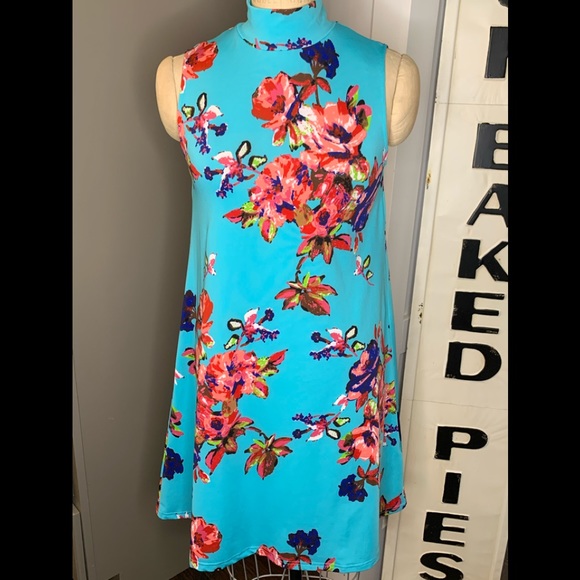 Aryeh Dresses & Skirts - Aryeh Blue & Peach Summer Dress sz Small